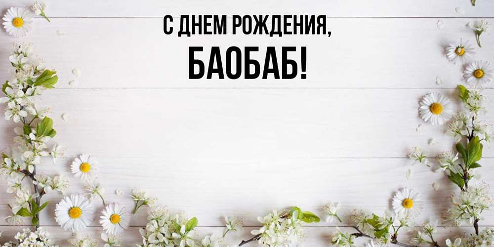 Открытка  для любимых и родных. баобаб, С днем рождения  