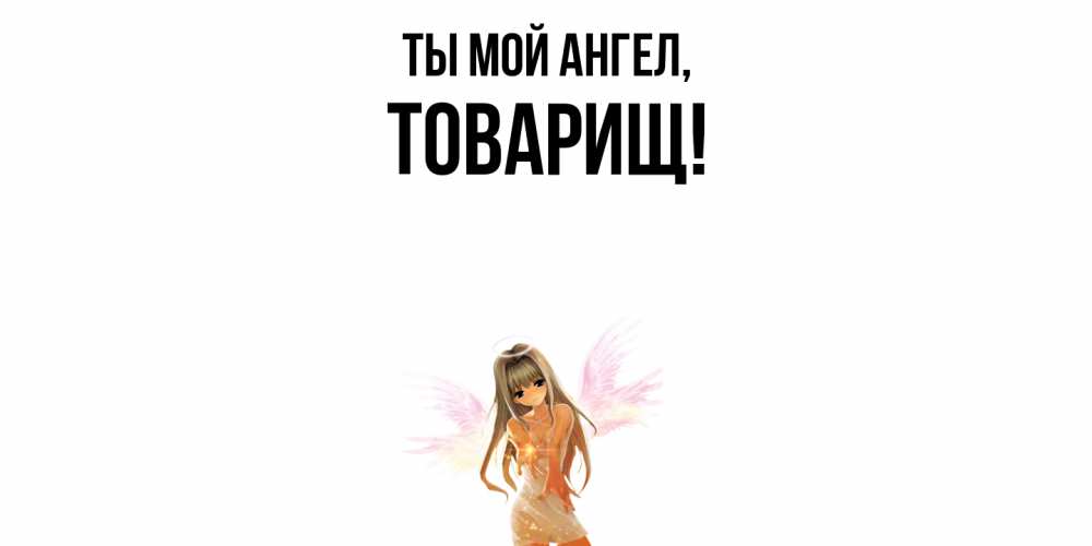 Открытка  для любимых и родных. Товарищ, Ты мой ангел  