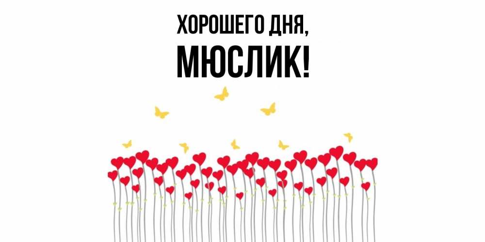 Открытка  для любимых и родных. мюслик, Хорошего дня  