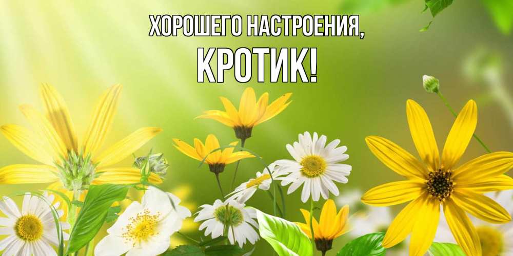 Открытка  для любимых и родных. кротик, Хорошего настроения  