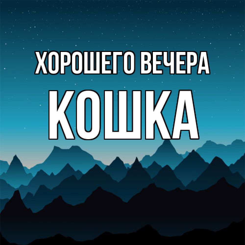 Открытка  для любимых и родных. кошка, Хорошего вечера  