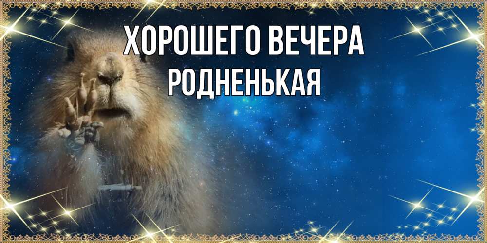 Открытка  для любимых и родных. родненькая, Хорошего вечера  