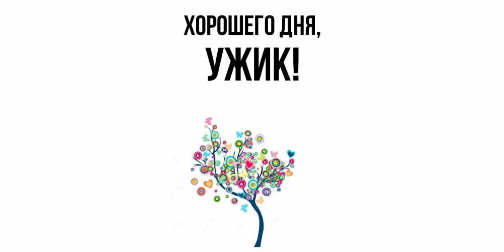 Открытка  для любимых и родных. ужик, Хорошего дня  