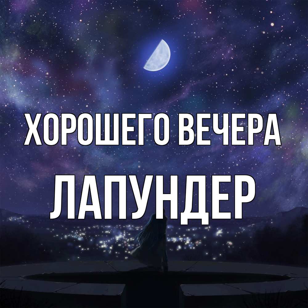 Открытка  для любимых и родных. лапундер, Хорошего вечера  