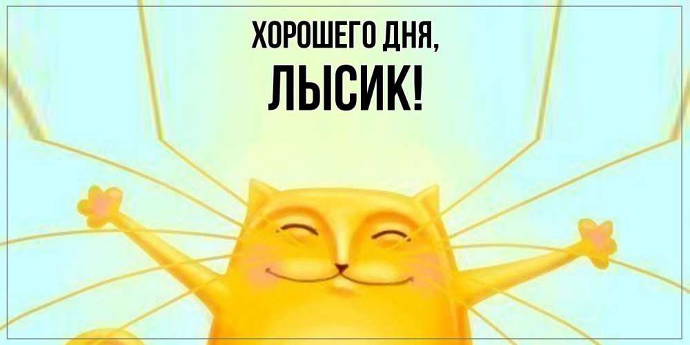 Открытка  для любимых и родных. лысик, Хорошего дня  