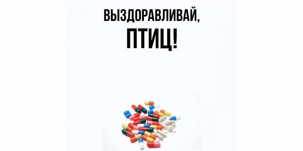 Открытка  для любимых и родных. птиц, Выздоравливай  