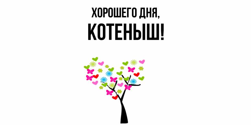 Открытка  для любимых и родных. котеныш, Хорошего дня  
