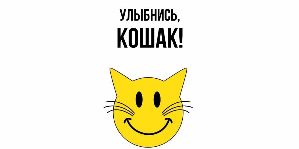 Открытка  для любимых и родных. кошак, Улыбнись  