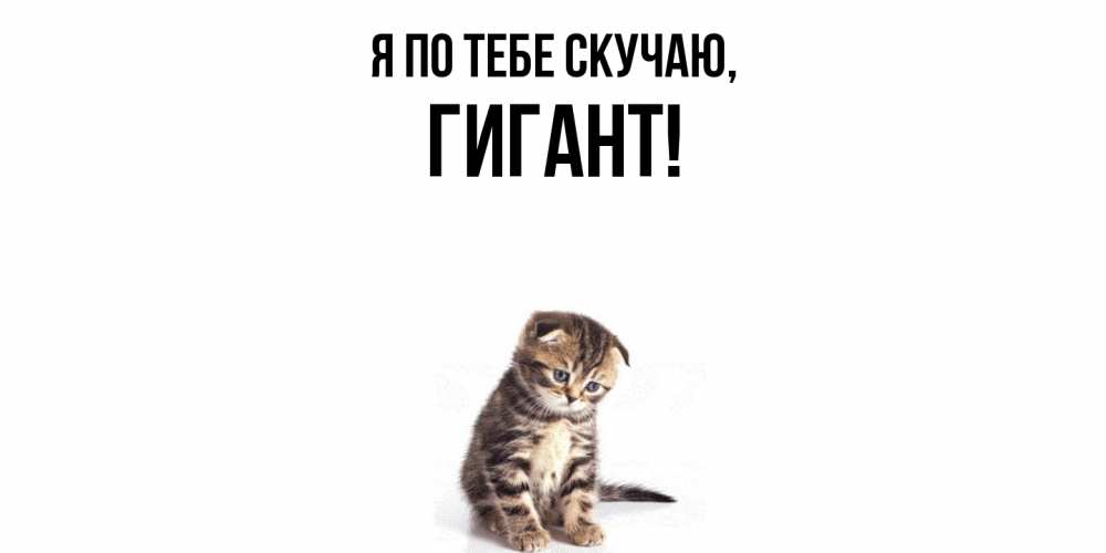 Открытка с именем, гигант, Я по тебе скучаю