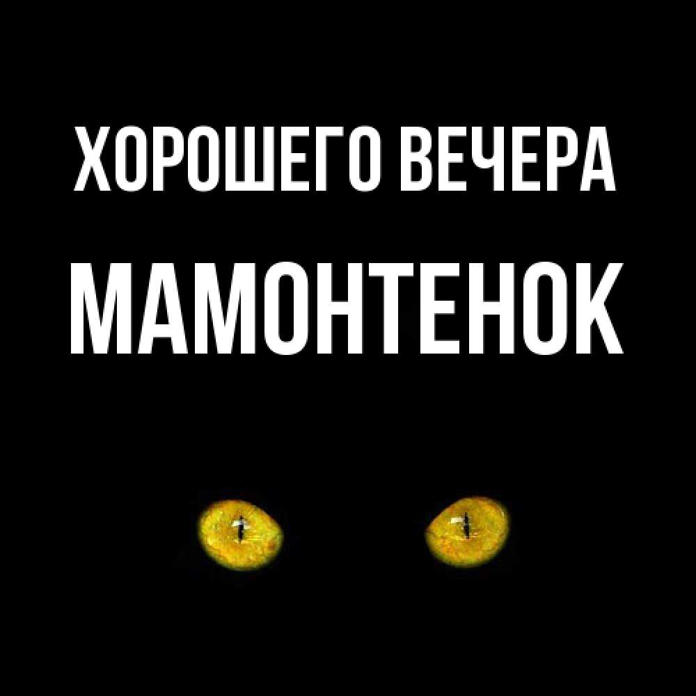 Открытка  для любимых и родных. мамонтенок, Хорошего вечера  