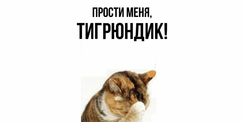 Открытка  для любимых и родных. тигрюндик, Прости меня  