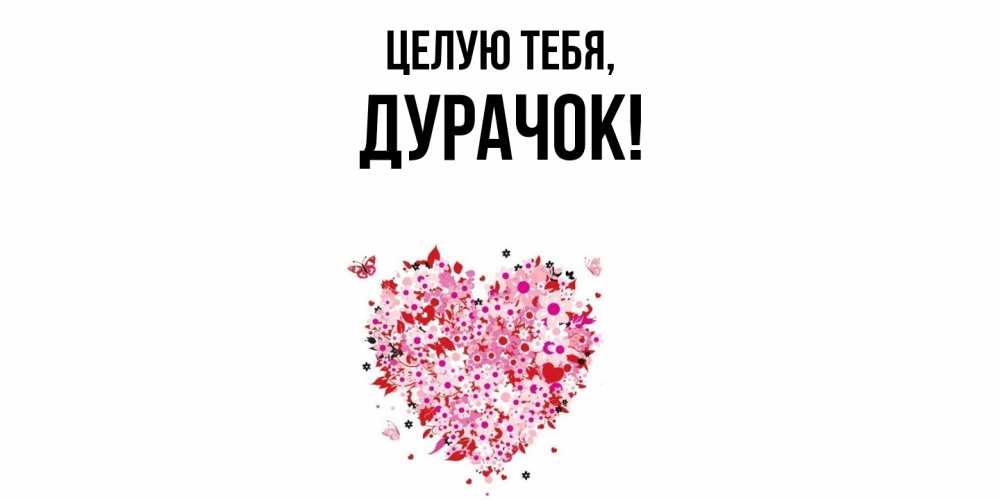 Открытка  для любимых и родных. дурачок, Целую тебя  