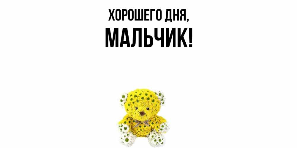 Открытка  для любимых и родных. мальчик, Хорошего дня  