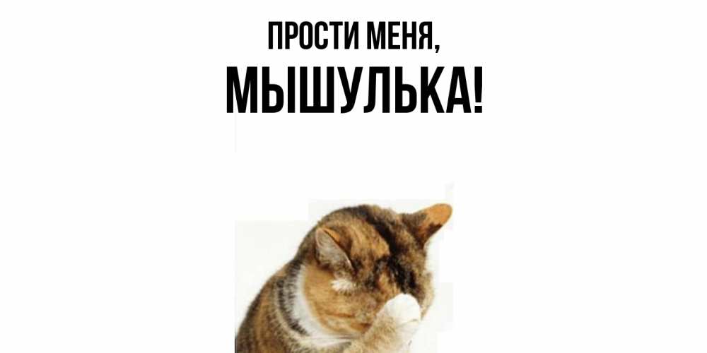 Открытка  для любимых и родных. мышулька, Прости меня  