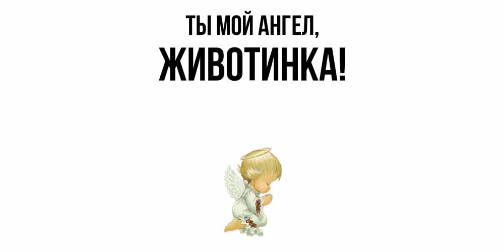 Открытка  для любимых и родных. животинка, Ты мой ангел  