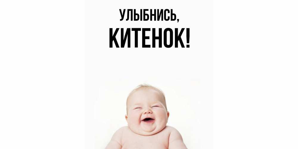 Открытка  для любимых и родных. китенок, Улыбнись  