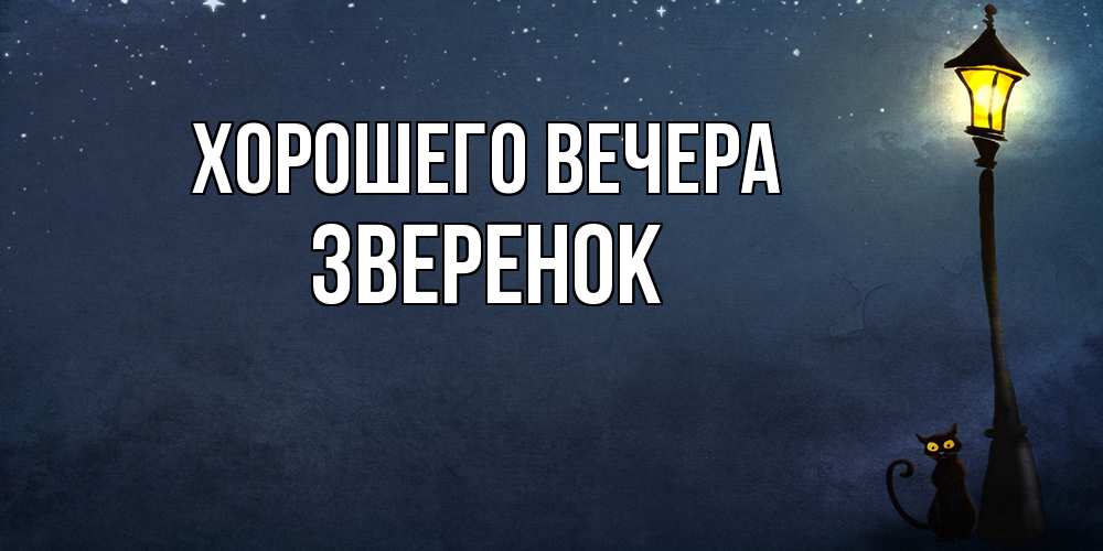 Картинка Хорошего вечера, звеpенок