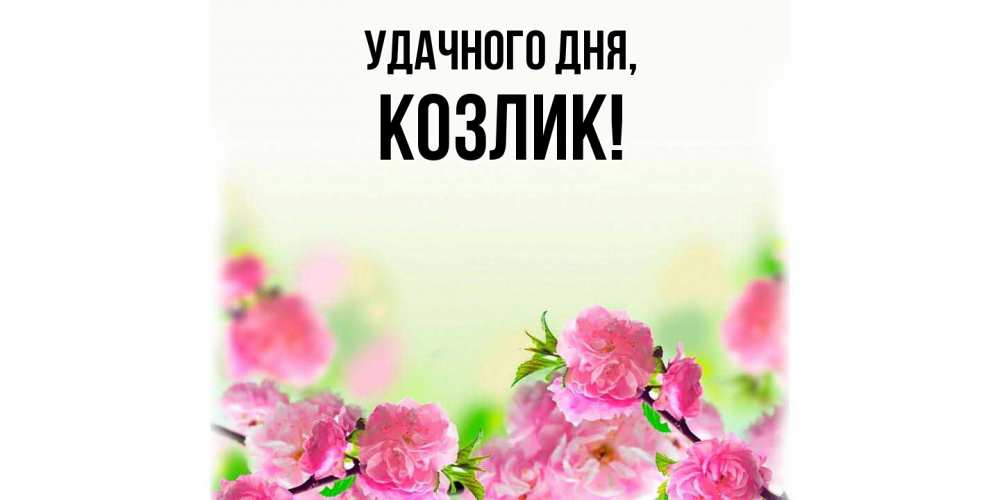 Открытка  для любимых и родных. козлик, Удачного дня  