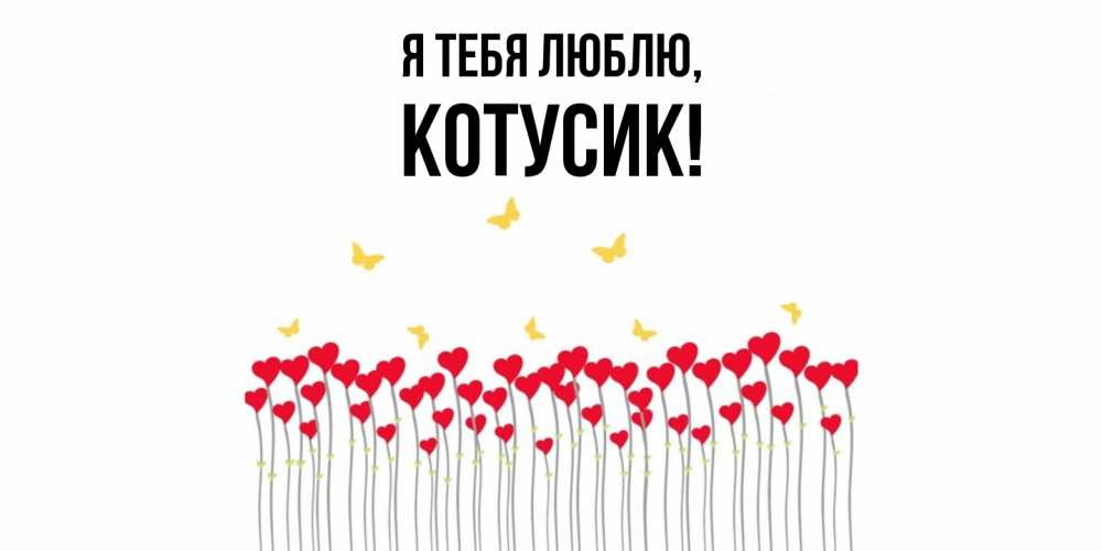 Открытка  для любимых и родных. котусик, Я тебя люблю  