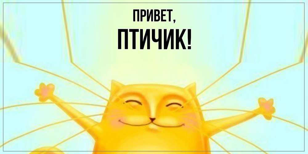 Открытка  для любимых и родных. птичик, Привет  