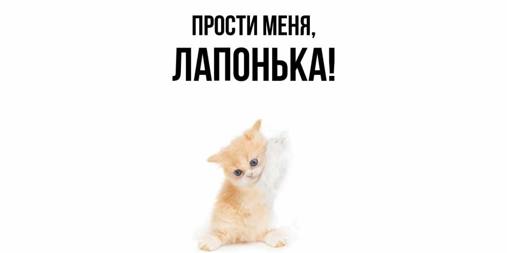 Открытка  для любимых и родных. лапонька, Прости меня  