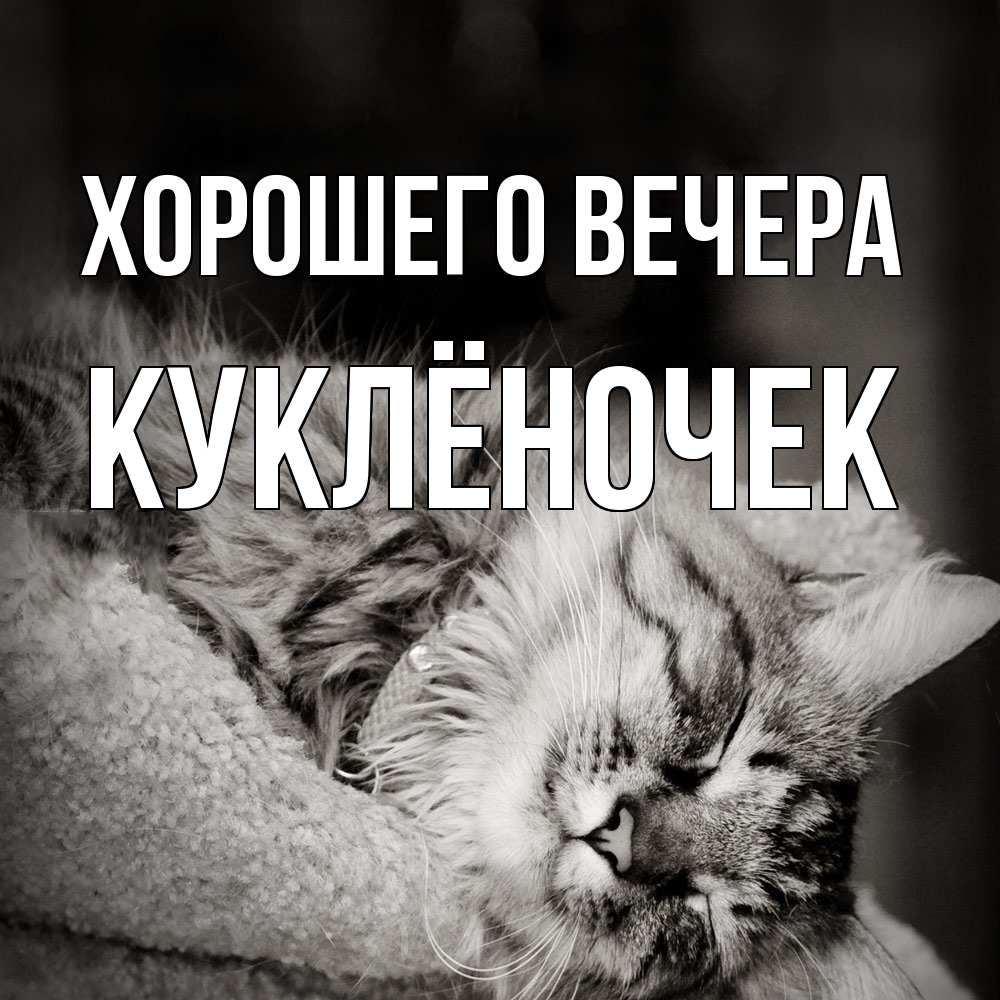 Открытка  для любимых и родных. куклёночек, Хорошего вечера  