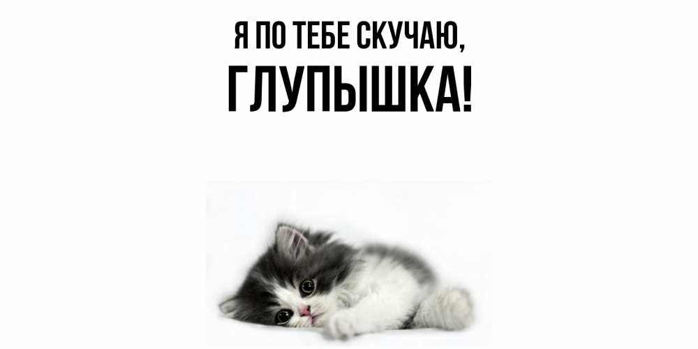 Открытка  для любимых и родных. глупышка, Я по тебе скучаю  