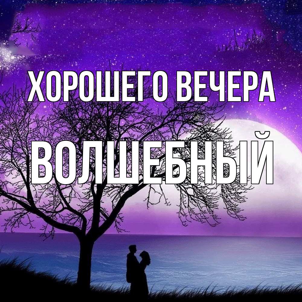 Открытка  для любимых и родных. волшебный, Хорошего вечера  