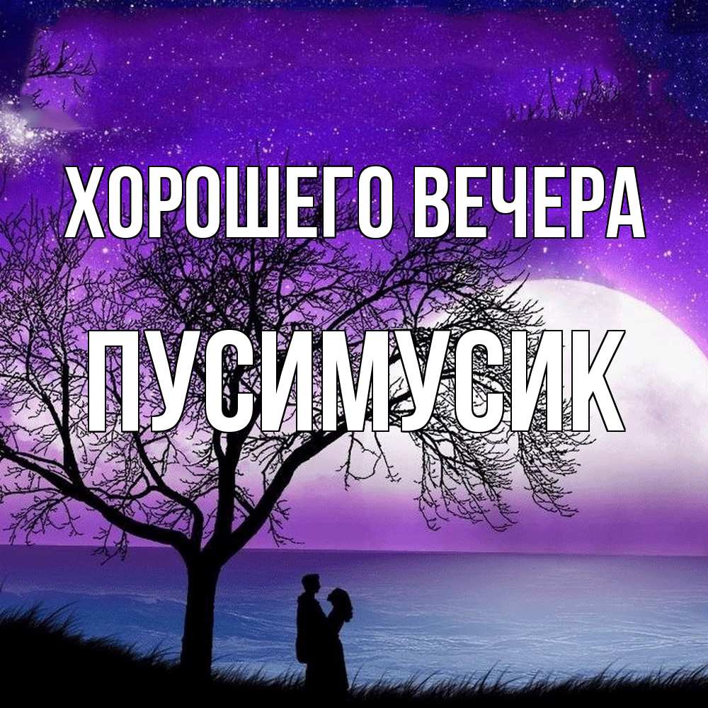 Открытка  для любимых и родных. пусимусик, Хорошего вечера  