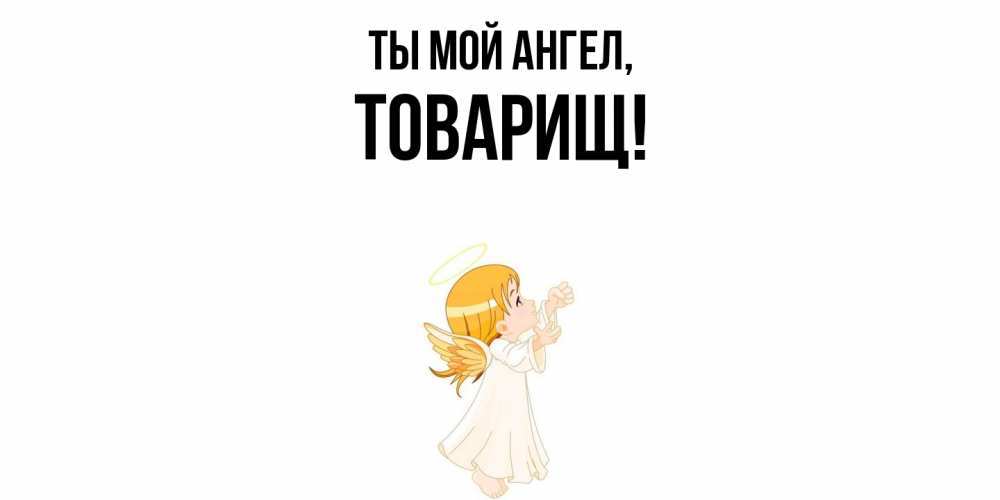 Открытка  для любимых и родных. Товарищ, Ты мой ангел  