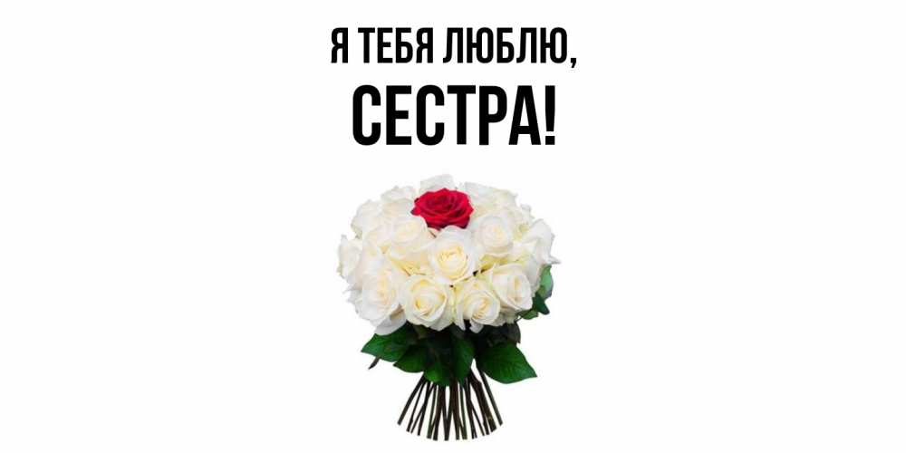 Открытка  для любимых и родных. Сестра, Я тебя люблю  