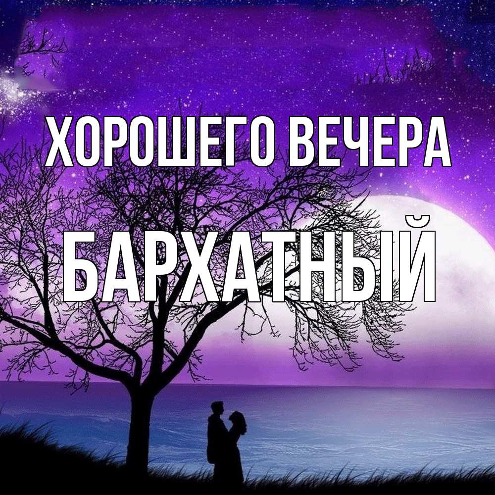 Открытка  для любимых и родных. бархатный, Хорошего вечера  