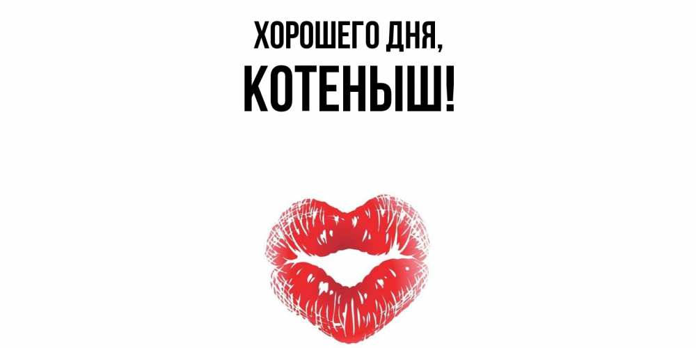 Открытка  для любимых и родных. котеныш, Хорошего дня  